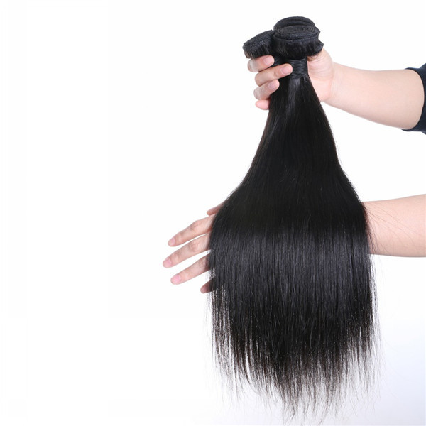 Brazilian Human Hair Bundles With Closure Remy Hair Weaves Hair Extensions  LM182